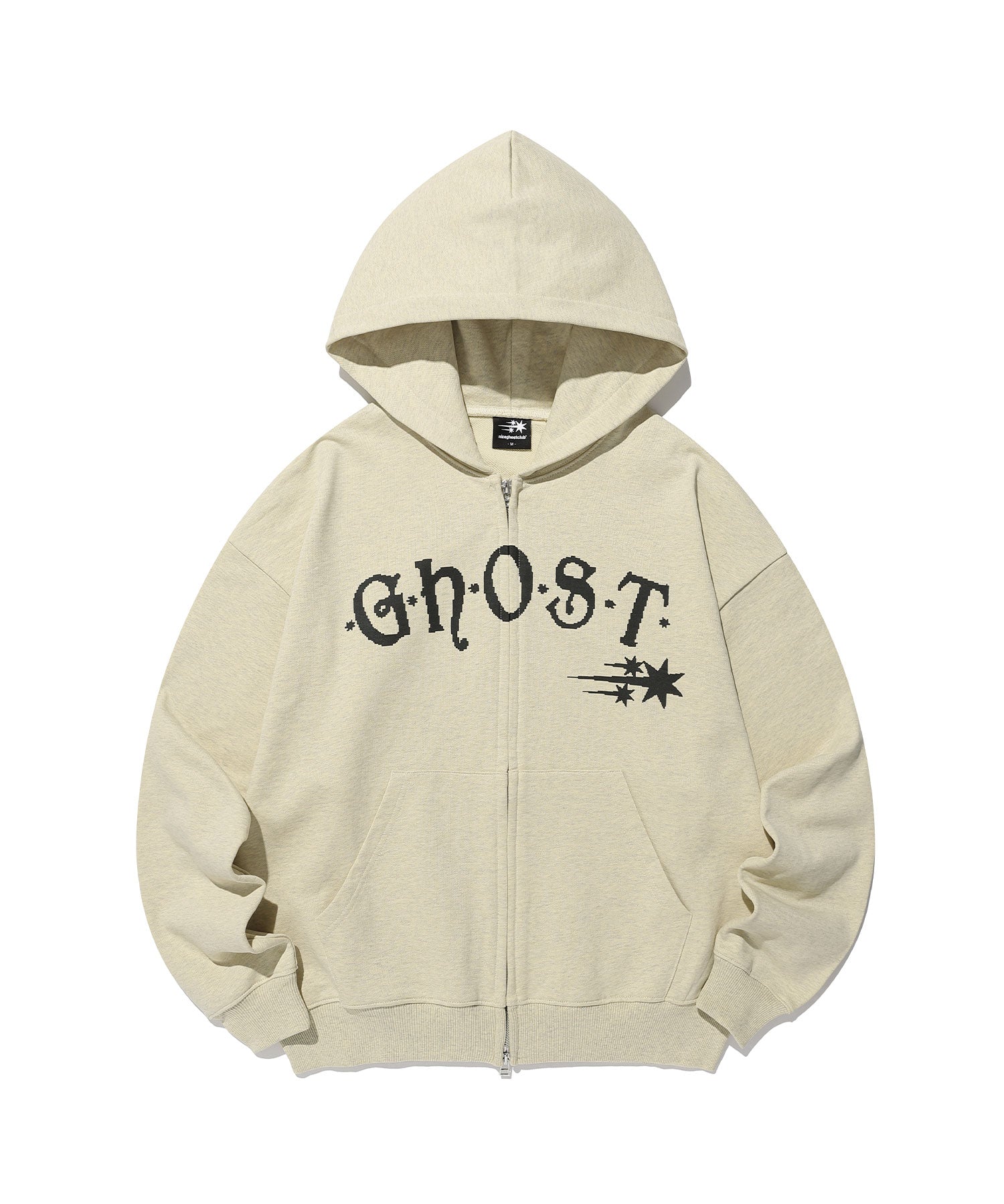 Nice Ghost Club Ghost Bitmap Hoodie Zip Up [Yellow]