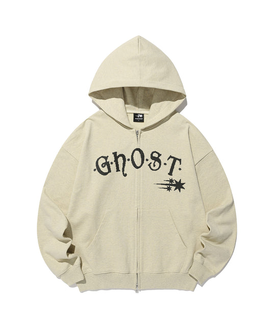 Nice Ghost Club Ghost Bitmap Hoodie Zip Up [Yellow]