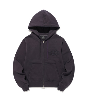 Nice Ghost Club 3 Star Crop Hoodie Zip Up [Purple]