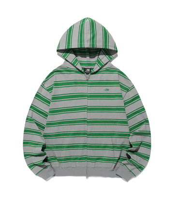 Nice Ghost Club Multi Stripe 3 Star Hoodie Zip Up [Grey]