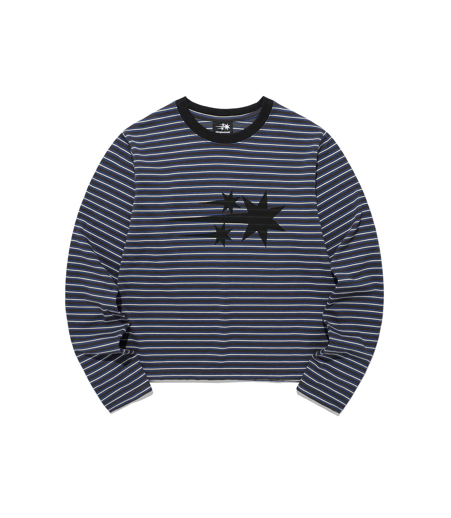 Nice Ghost Club Stripe 3-Star Long Sleeve Tee [Charcoal]