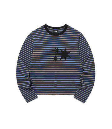 Nice Ghost Club Stripe 3-Star Long Sleeve Tee [Charcoal]