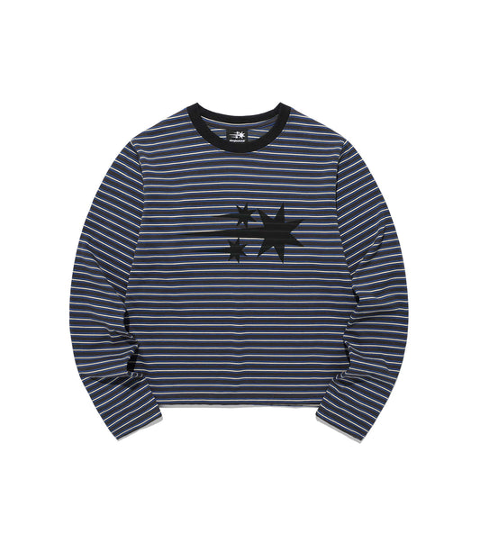 Nice Ghost Club Stripe 3-Star Long Sleeve Tee [Charcoal]