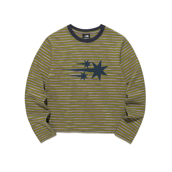 Nice Ghost Club Stripe 3Star Long Sleeve Tee [Green]