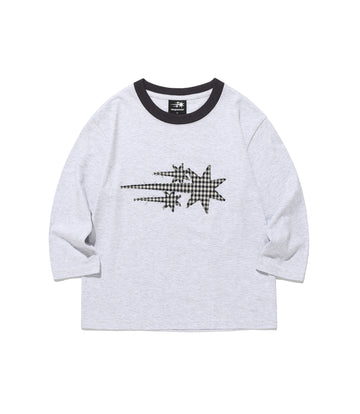 Nice Ghost Club 3star applique 3/4 sleeve tee[light grey]