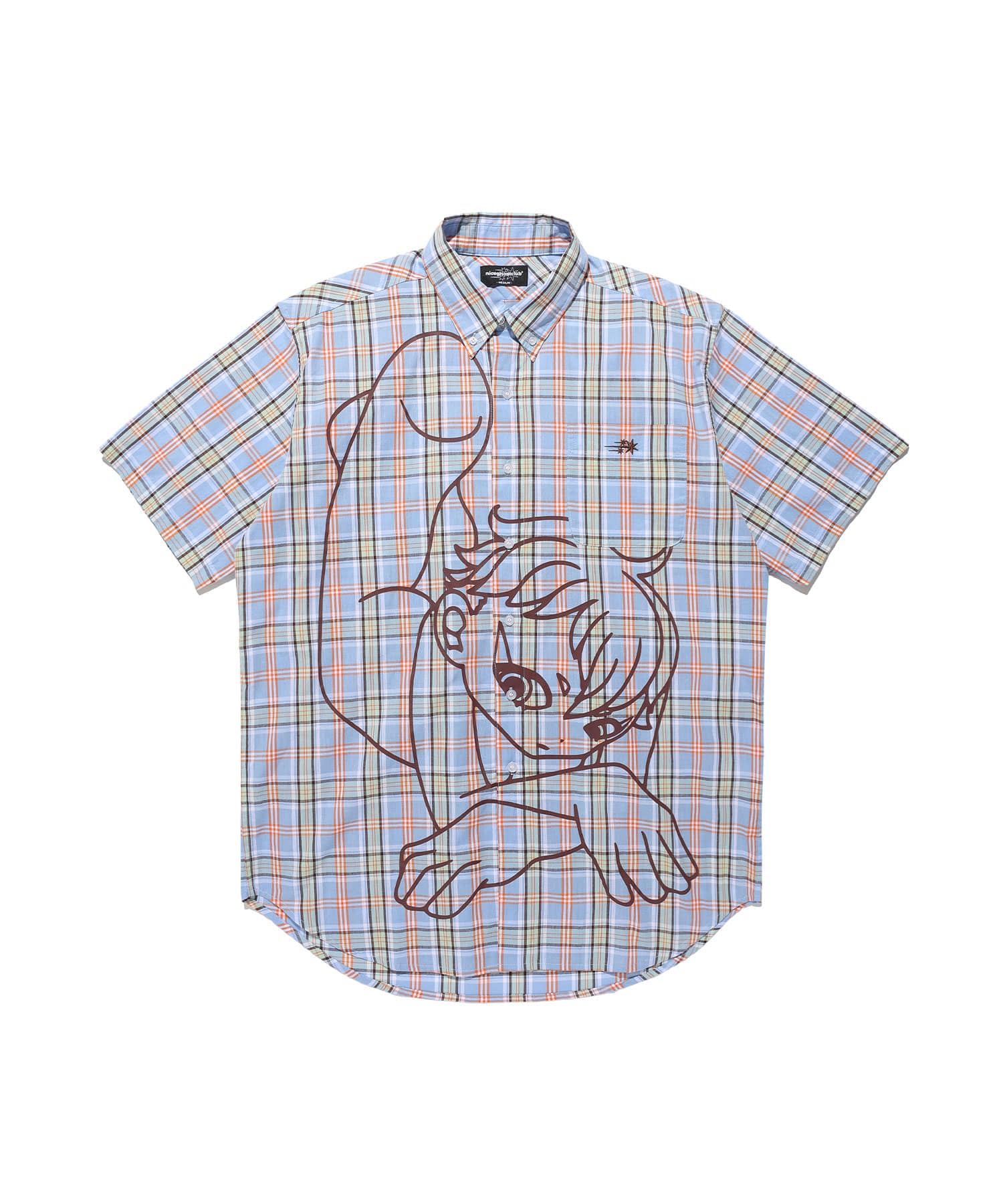 Nice Ghost Club Angel Check Big Big Half Shirt