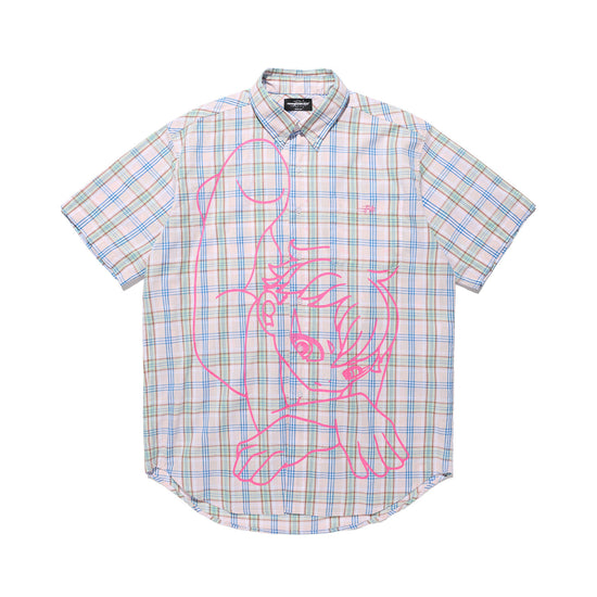 Nice Ghost Club Angel Check Big Big Half Shirt