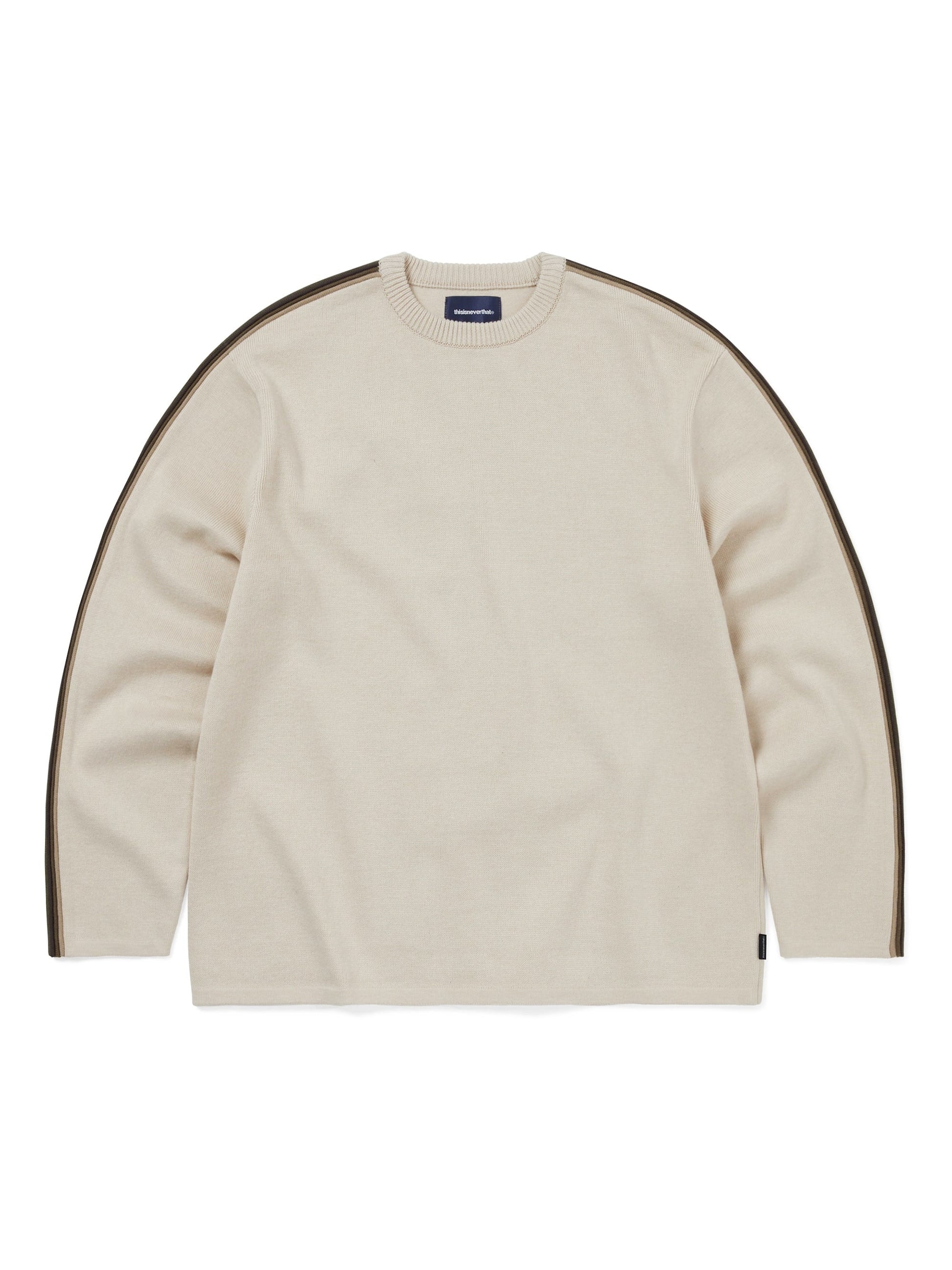 thisisneverthat Striped Sleeve Knit Crew