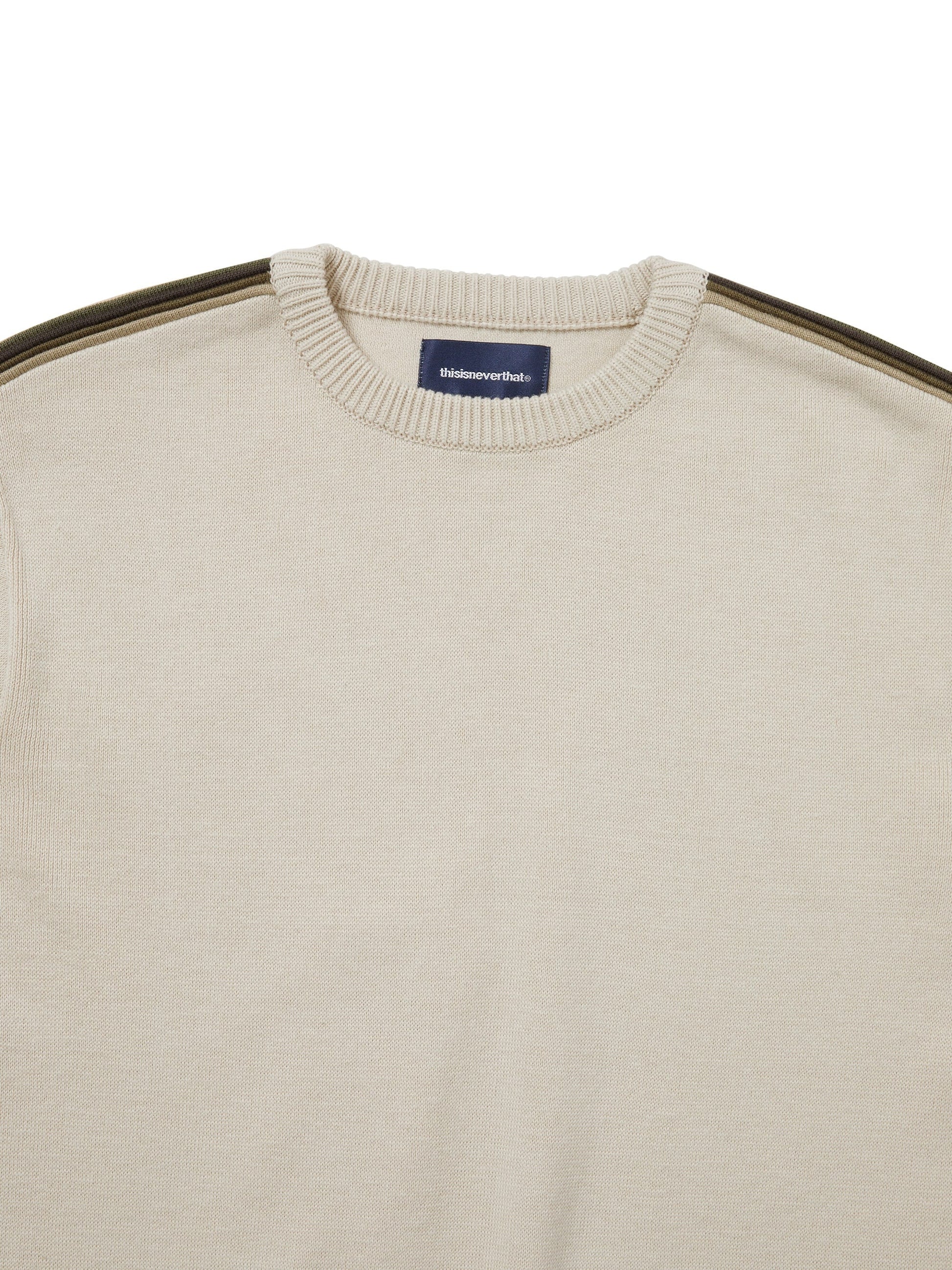 thisisneverthat Striped Sleeve Knit Crew