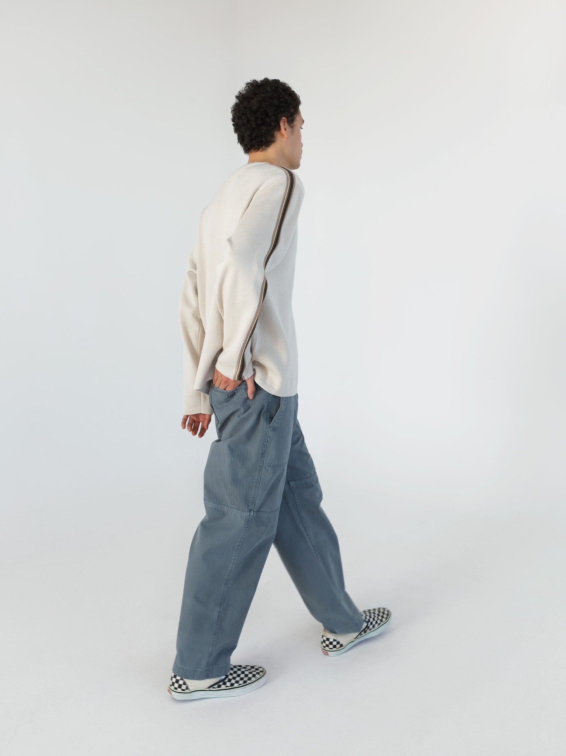 thisisneverthat Striped Sleeve Knit Crew