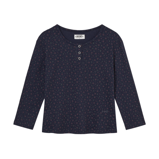 AEAE Flower Henley Neck Tee