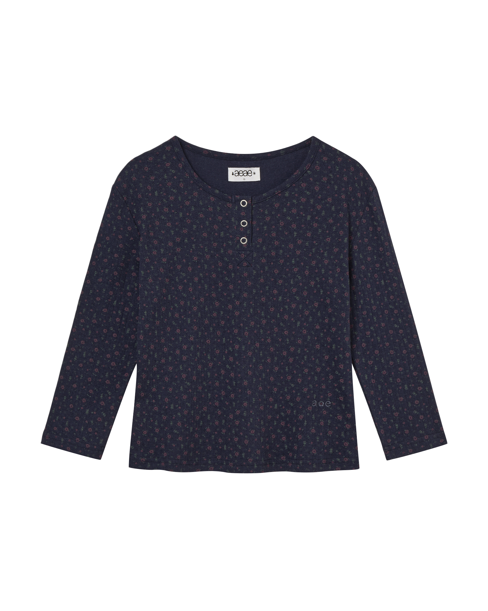 AEAE Flower Henley Neck Tee