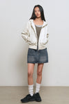 General Idea WOMAN Snap Hoodie Full Zip [OATMEAL]