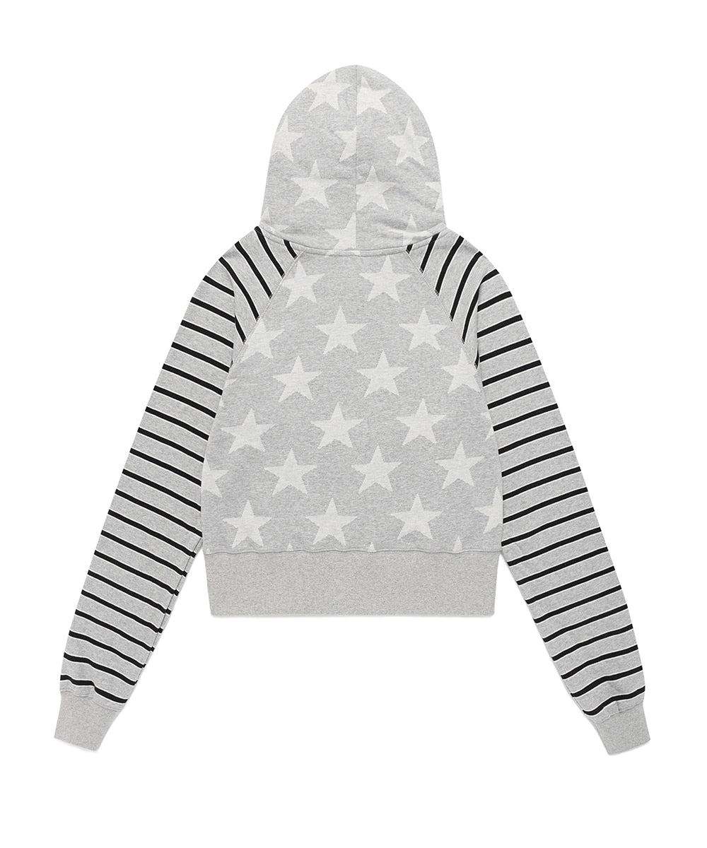 Cavish Women's Raglan Star Zip Up Hoodie