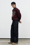 General Idea UNISEX Classic Appliqué Oversized Sweatshirt [BURGUNDY]