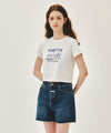 Marithé François Girbaud W FRENCH GRAPHIC CROP TEE