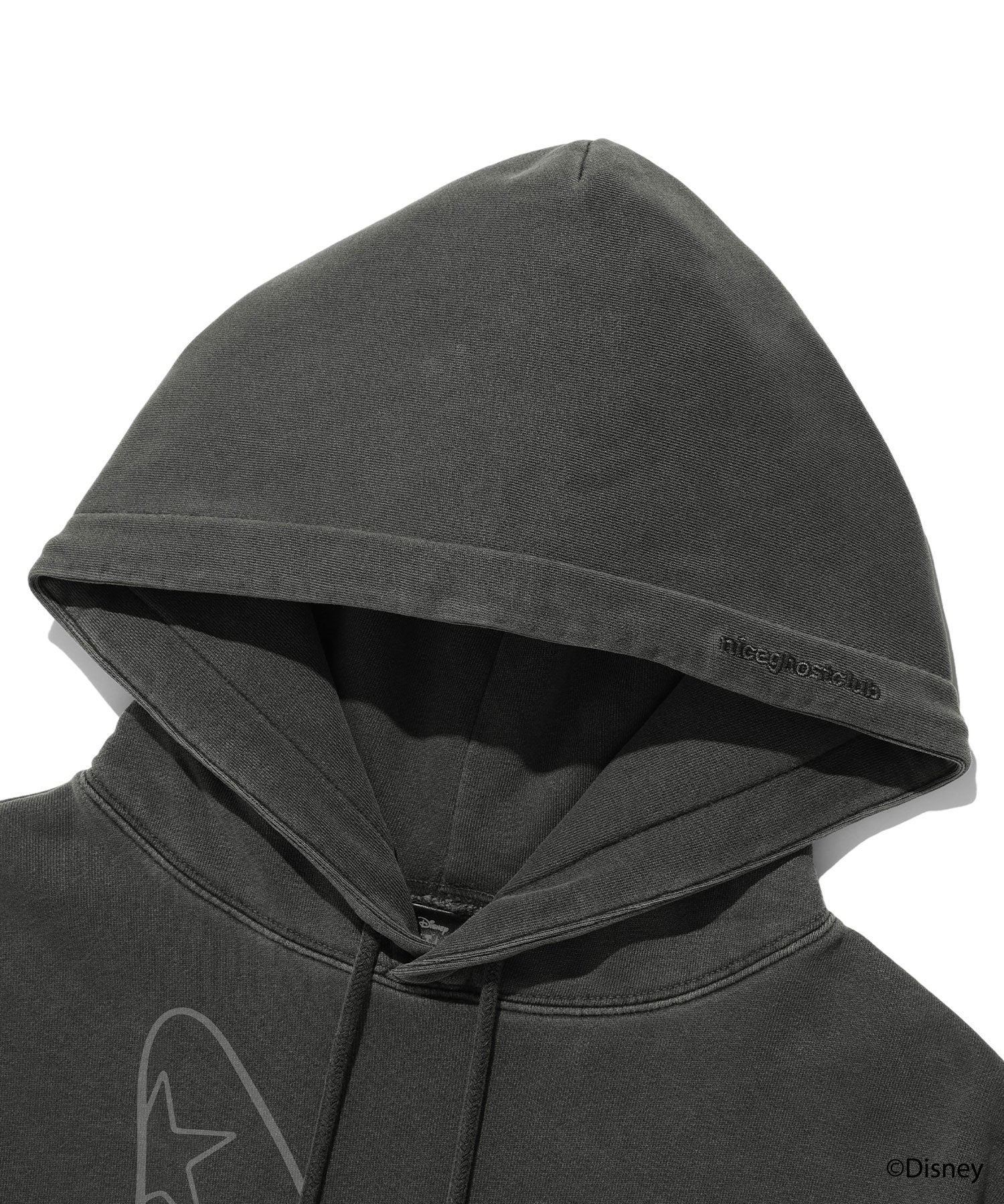Nice Ghost Club Fantasia Mickey Mouse Pigment Hoodie in Charcoal