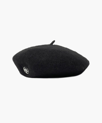Marithé François Girbaud Circle Logo Embroidery Wool Beret