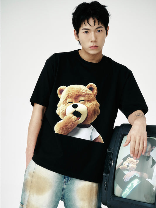 ADLV AC Bear Baby Face Yawn Short Sleeve T-Shirt