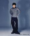 Nice Ghost Club Stripe Collar Long Sleeve Knit Tee