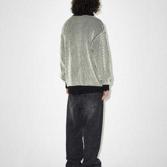Mahagrid CUTTING CONTRAST HALF ZIP-UP KNIT