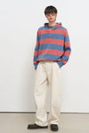 General Idea UNISEX Open Button Stripe Hoodie