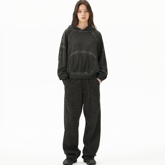 Mahagrid Dyed Curved Seam Crop Hoodie