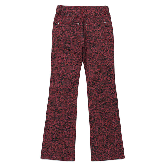 Cavish Python Bootscut Pants [Red]