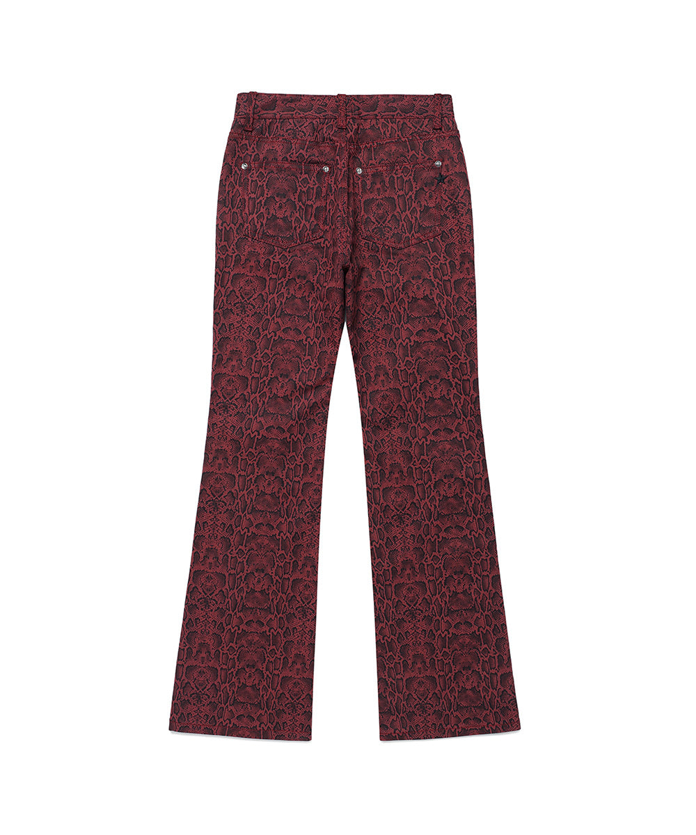Cavish Python Bootscut Pants [Red]