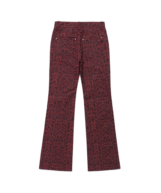Cavish Python Bootscut Pants [Red]