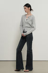 General Idea WOMAN Bootcut Washing Denim Pants [DEEP NAVY]