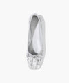 Marithé François Girbaud Women's Ballet Ribbon Velvet Flat Shoes Light Gray