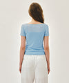 Marithé François Girbaud W SMALL CLASSIC LOGO SLEEVELESS LAYERED SLIM CROP TEE light gray
