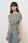 General Idea WOMAN Unbalanced Drape Strap T-Shirt