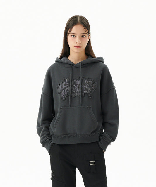 Mahagrid Raw Cut Pray Crop Hoodie