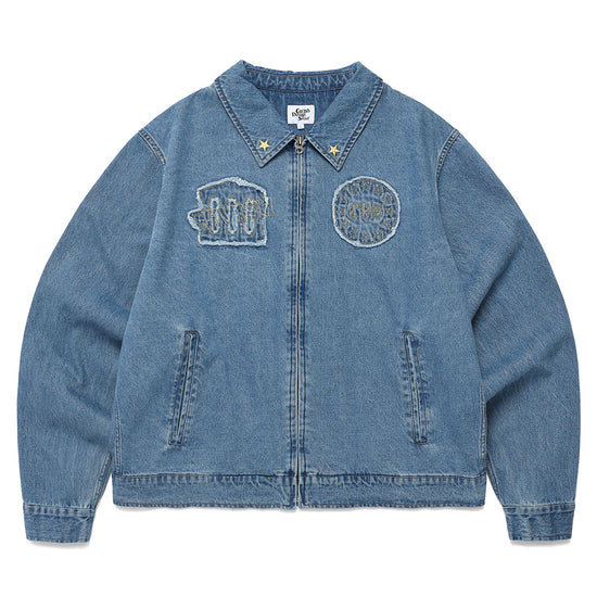 Cavish Denim Rawcut Embroidery Jacket [Blue]