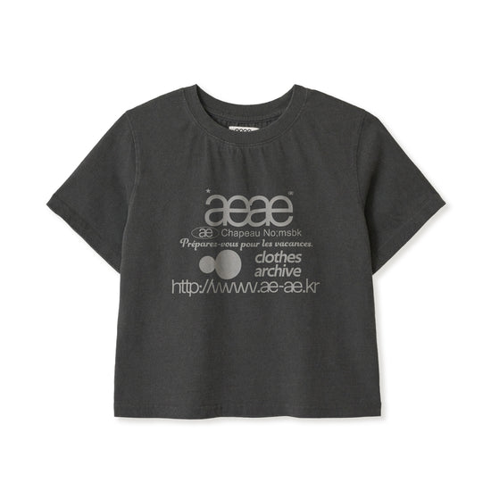 AEAE Web Logo Crop T-Shirt in Pigment Black