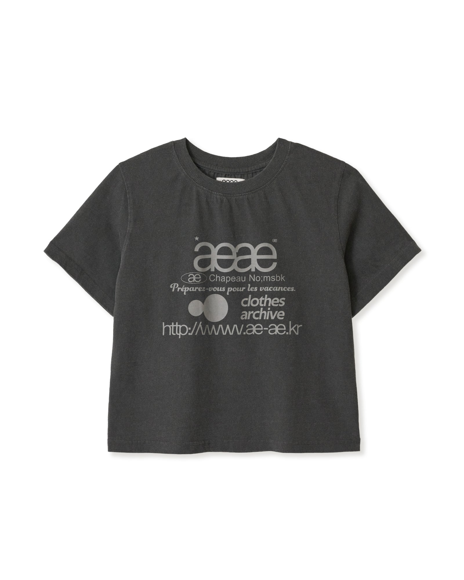 AEAE Web Logo Crop T-Shirt in Pigment Black