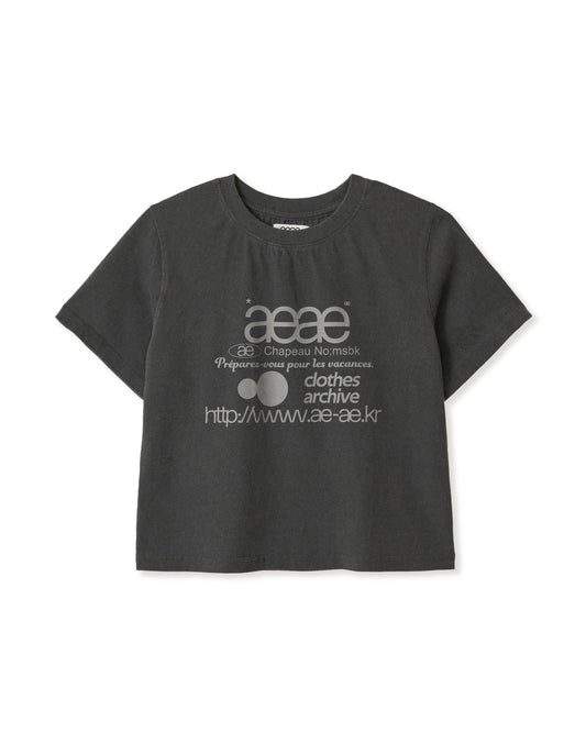 AEAE Web Logo Crop T-Shirt in Pigment Black