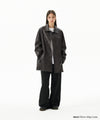 Mahagrid Faux Leather Car Coat