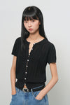 General Idea WOMAN Punching Scallop Half Cardigan