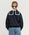 Marithé François Girbaud Kids Sailor Collar Crop Sweatshirt Navy
