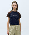 Marithé François Girbaud Women's Regular Logo Raglan Crop Tee Pink