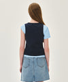 Marithé François Girbaud W SMALL CLASSIC LOGO ONE SHOULDER LAYERED TEE ivory