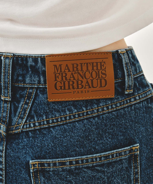 Marithé François Girbaud W RAW EDGE WASHED DENIM SHORTS