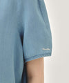 Marithé François Girbaud W SAILOR COLLAR SHORT SLEEVE CHAMBRAY SHIRT dark blue