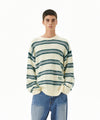 Mahagrid Hairy Stripe Knit Sweater