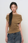 General Idea WOMAN Unbalanced Drape Strap T-Shirt