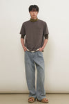 General Idea UNISEX Hand Knit Layered T-Shirt [CHARCOAL]