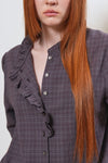 General Idea WOMAN Check Frill Blouse